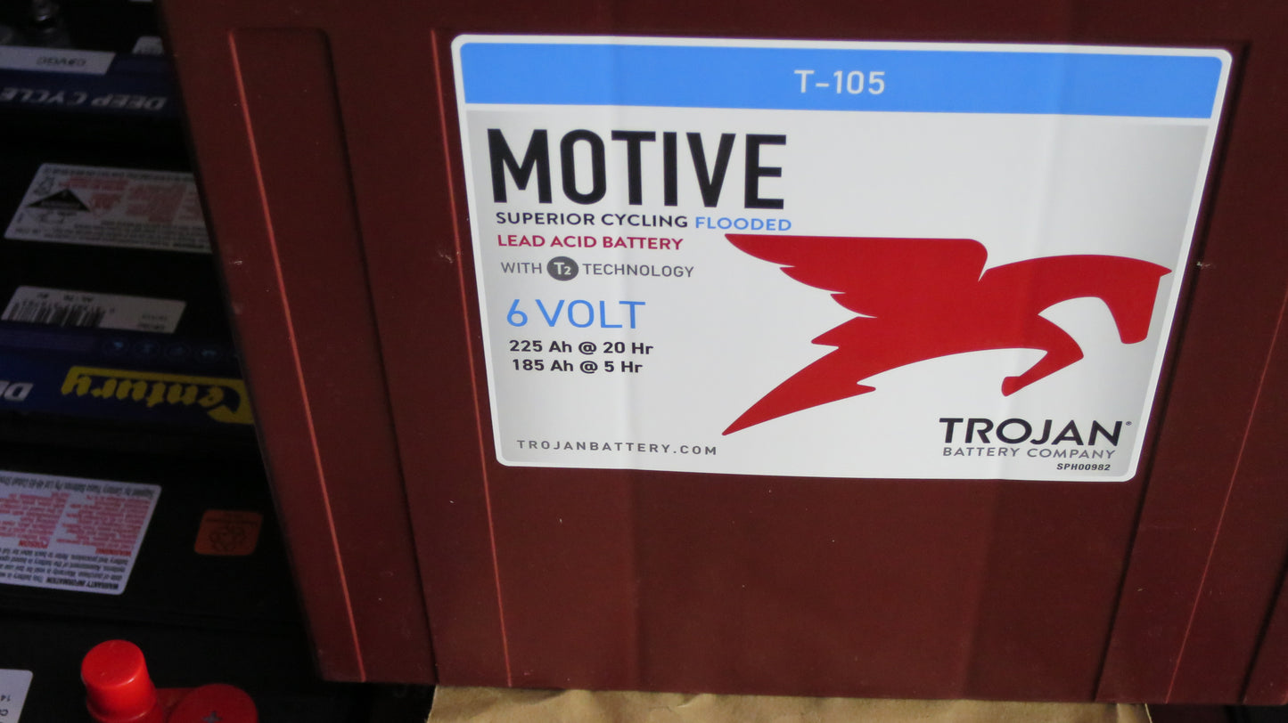 Trojan 6v T105 225 Amp Hour Deep Cycle Battery